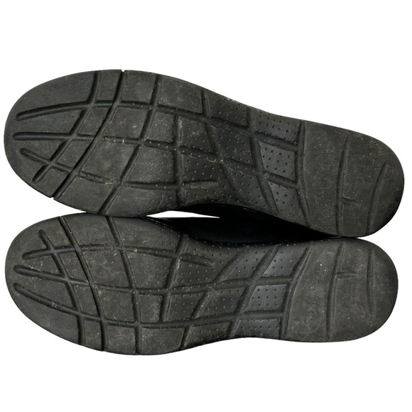 La CANADIENNE Slouchy Mid‎ Calf Cuff Boot Black Leather Faux-Fur Lining Size 10 - Picture 7 of 7